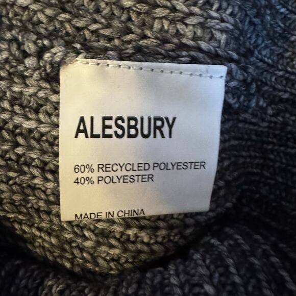 Alesbury Paxton Charcoal Ribbed 1/4 Zip Pullover Sweater NWOT Men’s Size Medium - Picture 7 of 8